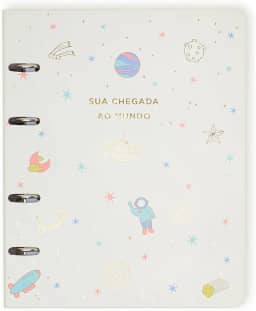 Livro Álbum Argolado Do Bebê 18X24 Off White, Cicero