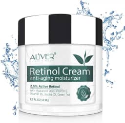 Creme de retinol para rosto, hidratante facial com 2,5% de retinol, ácido hialurônico, creme hidratante antienvelhecimento diurno e noturno para mulheres e homens, para todos os tipos de pele