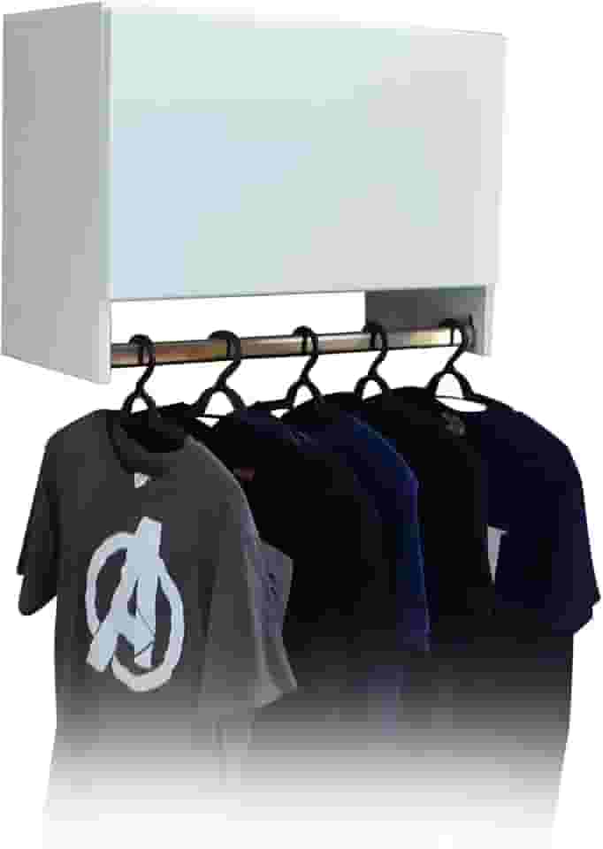 Armário Aéreo Com Cabideiro Lavanderia Cozinha Parede Area Serviço Multiuso MDF 60cm