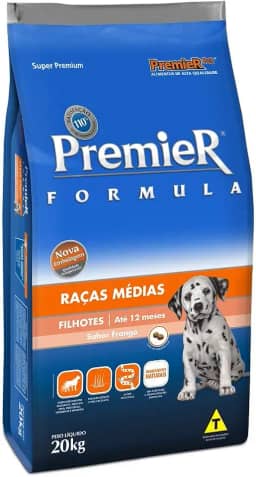 Ração Premier Filhotes Raças Médias para Cães Sabor Frango, 20kg Premier Pet Raça Filhotes,