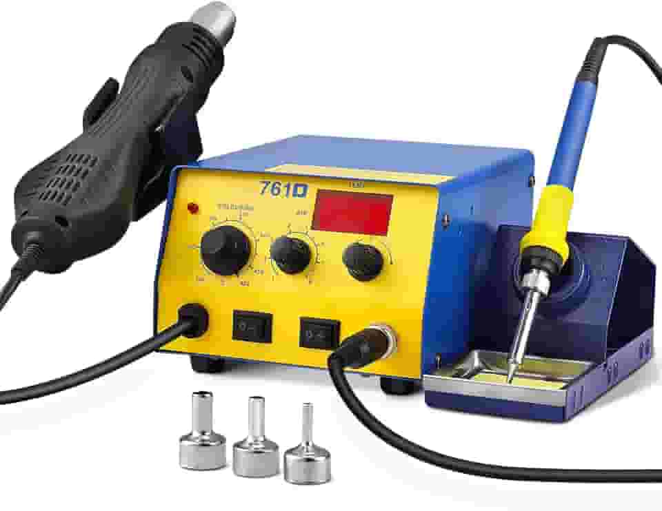 LuxLam Kit de estação de retrabalho de ar quente 2 em 1, ar quente, aquecimento rápido