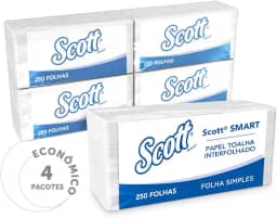 Papel Toalha Interfolhado Scott Smart - Pacote com 1000 Folhas, Scott