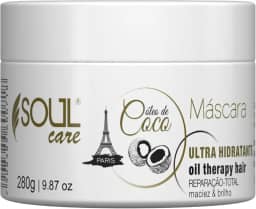 Máscara de Hidratação Óleo para Cabelo de Coco Soul Care Profissional | Cronograma Capilar Pós-Química (280g)
