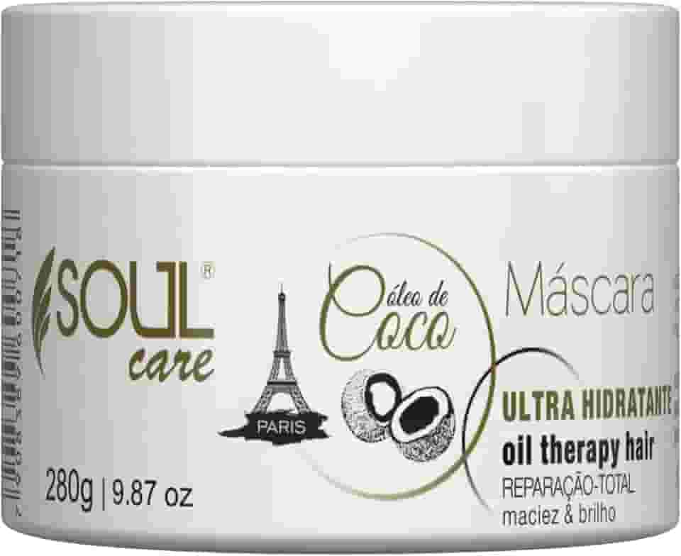 Máscara de Hidratação Óleo para Cabelo de Coco Soul Care Profissional | Cronograma Capilar Pós-Química (280g)