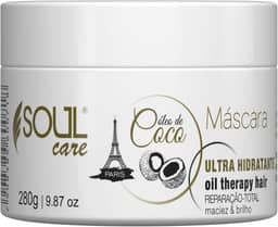 Máscara de Hidratação Óleo para Cabelo de Coco Soul Care Profissional | Cronograma Capilar Pós-Química (280g)