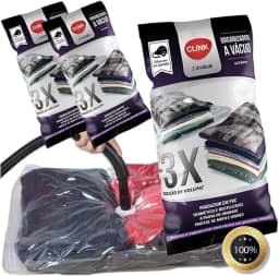 Kit 03 Sacos à Vácuo Cobertor Roupa Edredom 70 x 110 cm Clink