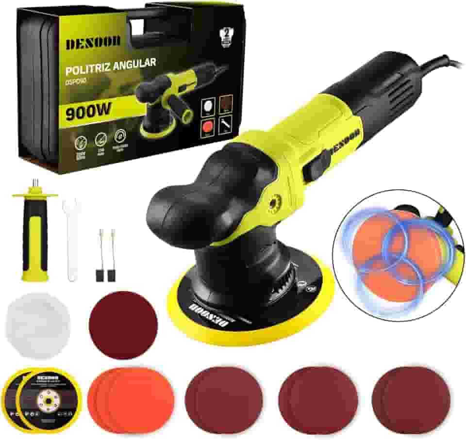 Politriz Roto Orbital Profissional 900W 220V Elétrica Lixadeira Polidor 5500rpm 150MM Polir Lixar Carro Azulejo Madeira Com Acessórios