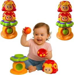 Brinquedo Educativo Joga Bolinha Joaninha Encaixar Monta Desmonta Colorido Brinquedos Para Bebe 1 ano