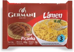 Macarrão Instantâneo Sabor Picanha Germani 63G, Germani Alimentos, Macarrão Lámen Com Tempero Sabor Picanha, Vermelho, Pronto Em 3 Minutos, Receita Caseira Desde 1892