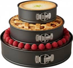 Kit 3 Formas Redondas Antiaderente Fundo Removível 24cm 26cm 28cm – Assadeira de Bolo, Torta, Cheesecake – Fácil de Limpar, Durável e Prática para Confeitaria