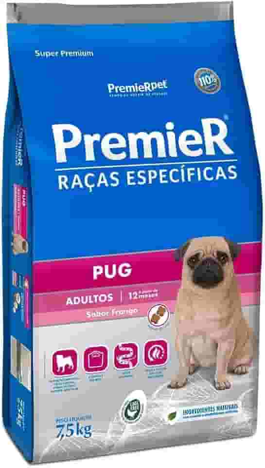Ração Premier Raças Específicas Pug Cães Adultos Porte Pequeno Frango 7,5kg