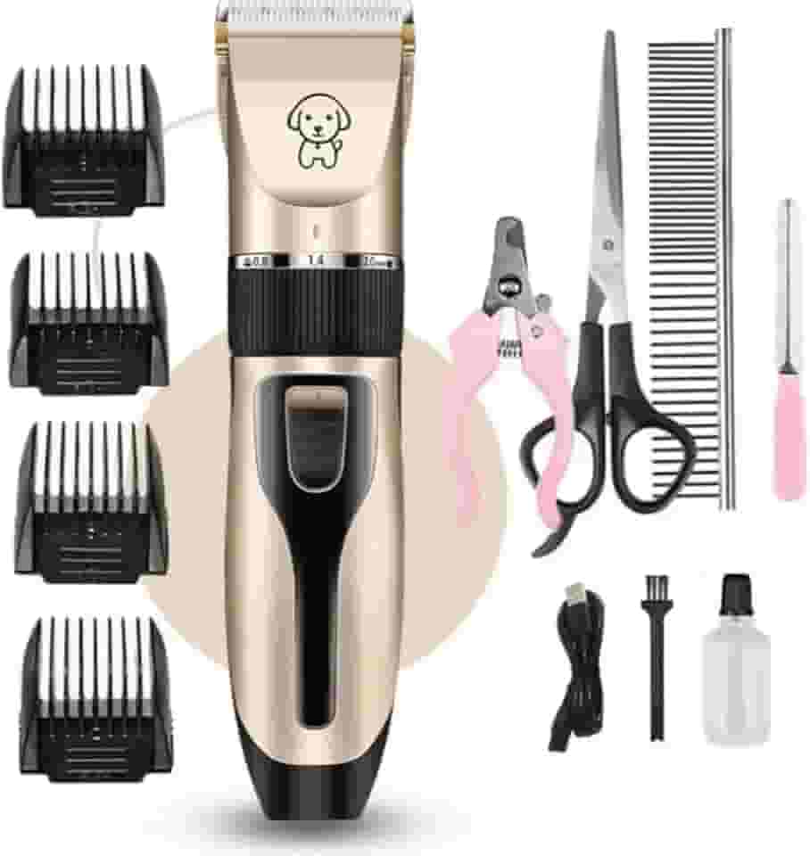 Kit Aparador de Pelos para Pets 11 em 1 Profissional – Pet Grooming Hair Clipper Silencioso, Lâminas de Alta Precisão, Ideal para Cães, Gatos e Outros Animais Recarregável