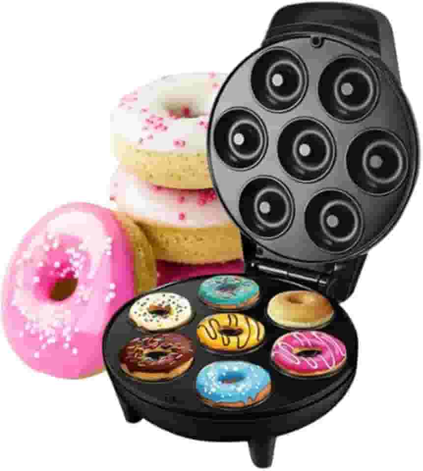 Máquina De Donuts Elétrica Portátil Rápida E Prática Antiaderrente 110V Assa 7 Mini Rosquinhas Confeitaria Premium
