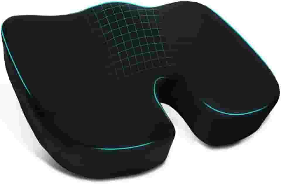 Almofada Gel Ortopédica 45x35x7cm, Almofada para Cóccix e Hemorroida com Espuma de Memória, Base Antiderrapante, Almofada de Assento para Cadeira de Escritório, Home Office, Gaming e Conforto Postural