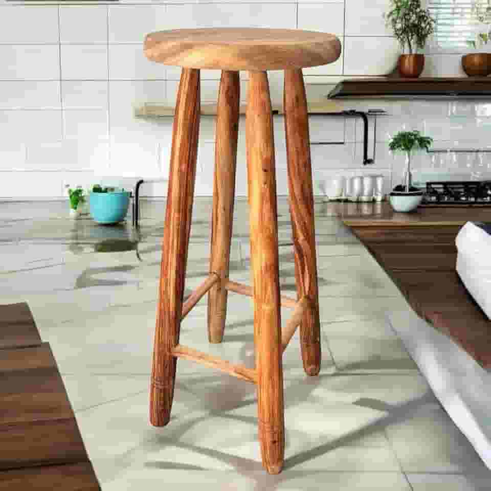 Banqueta Alta Madeira Maciça 70cm Alt Banqueta Balcão Tamborete Banco Alto