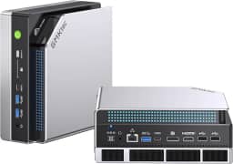 GMKtec Mini PC AI Ryzen Al Max+ 395 (até 5,1GHz) Mini computadores para jogos, 128GB LPDDR5X 8000MHz (16GB*8) 2TB PCIe 4.0 SSD, tela tripla 8K, WiFi 7 e USB4, leitor de cartão SD 4.0 EVO-X2