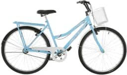 Bicicleta de Passeio Ultra Bikes Esporte Summer Vintage Retrô Line Aro 26 Reforçada Freio V-Brake Azul Bebê/Branco