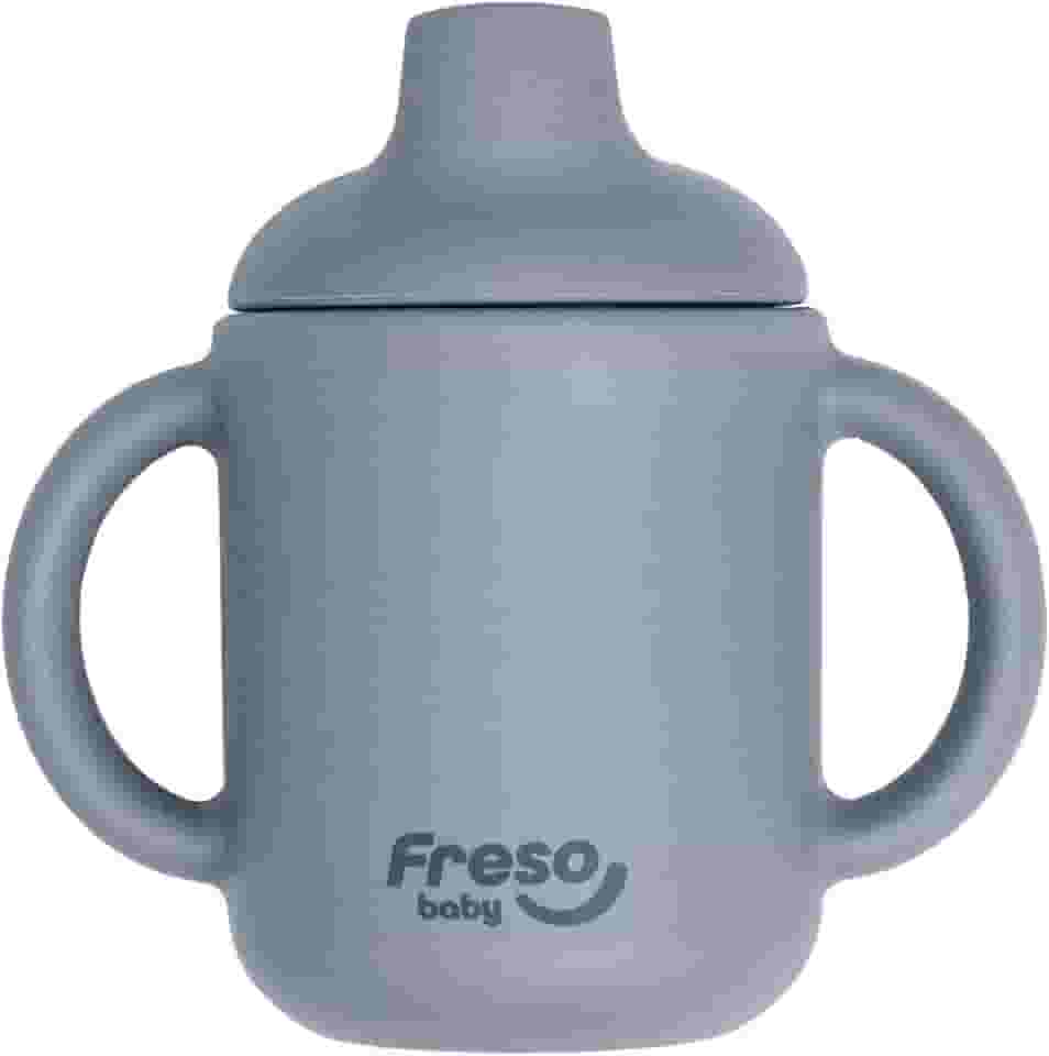 Freso Baby Copo De Transição Alimentação Do Bebê Treinamento Introdução Alimentar Infantil Blw Silicone Livre De Bpa Suave Não Quebra Cor Cinza