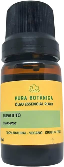 Óleo Essencial de Eucalipto Globulus 10ml – 100% Puro Pura Botânica para Aromaterapia, Respiração, Aroma Refrescante e Bem-Estar Natural
