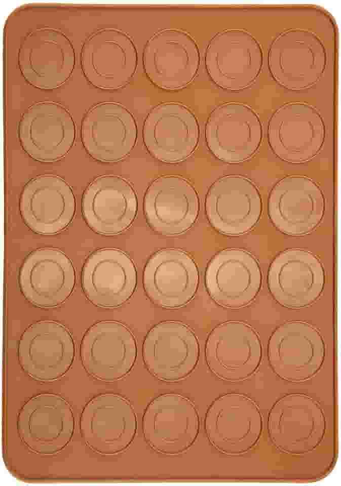 Macaron 1 pç Tapete de silicone macio com 30 furos para fornos, geladeira, micro-ondas, deliciosos macarons