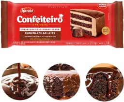 Barra de Chocolate Fracionado Confeiteiro Ao Leite 1,010kg - Harald