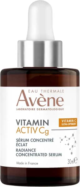 Avène Vitamin Activ Cg Sérum Iluminador Antioxidante Com Vitamina Cg, Bakuchiol e Niacinamida, Ilumina a pele, Corrige Rugas e Linhas Finas, Reduz Manchas, Uniformiza o Tom da Pele e Melhora Firmeza e Elasticidade, Fórmula Indicada para todos os tipos de pele inclusive as Peles Sensíveis, 30 ml