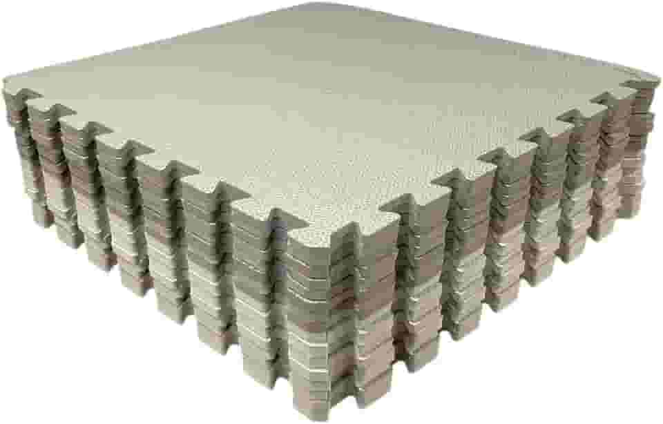 Loja da Maria Kit 12 Tapetes Tatame EVA 50x50x1cm 10mm Tons de Cinza