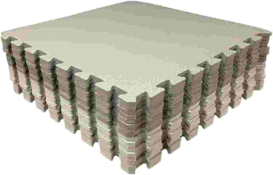 Loja da Maria Kit 12 Tapetes Tatame EVA 50x50x1cm 10mm Tons de Cinza