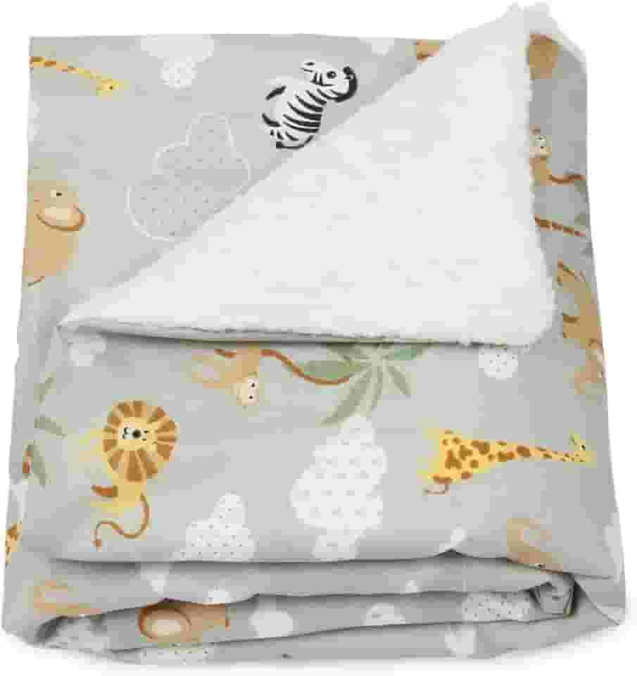 Manta de Bebê Sherpa Safari Cinza