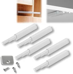 Kit 6 Fecho Pulsador Magnético Branco Toque Sobrepor Tip-on Push Open Porta Armário Gaveta Feicho toc Sistema Click touch on