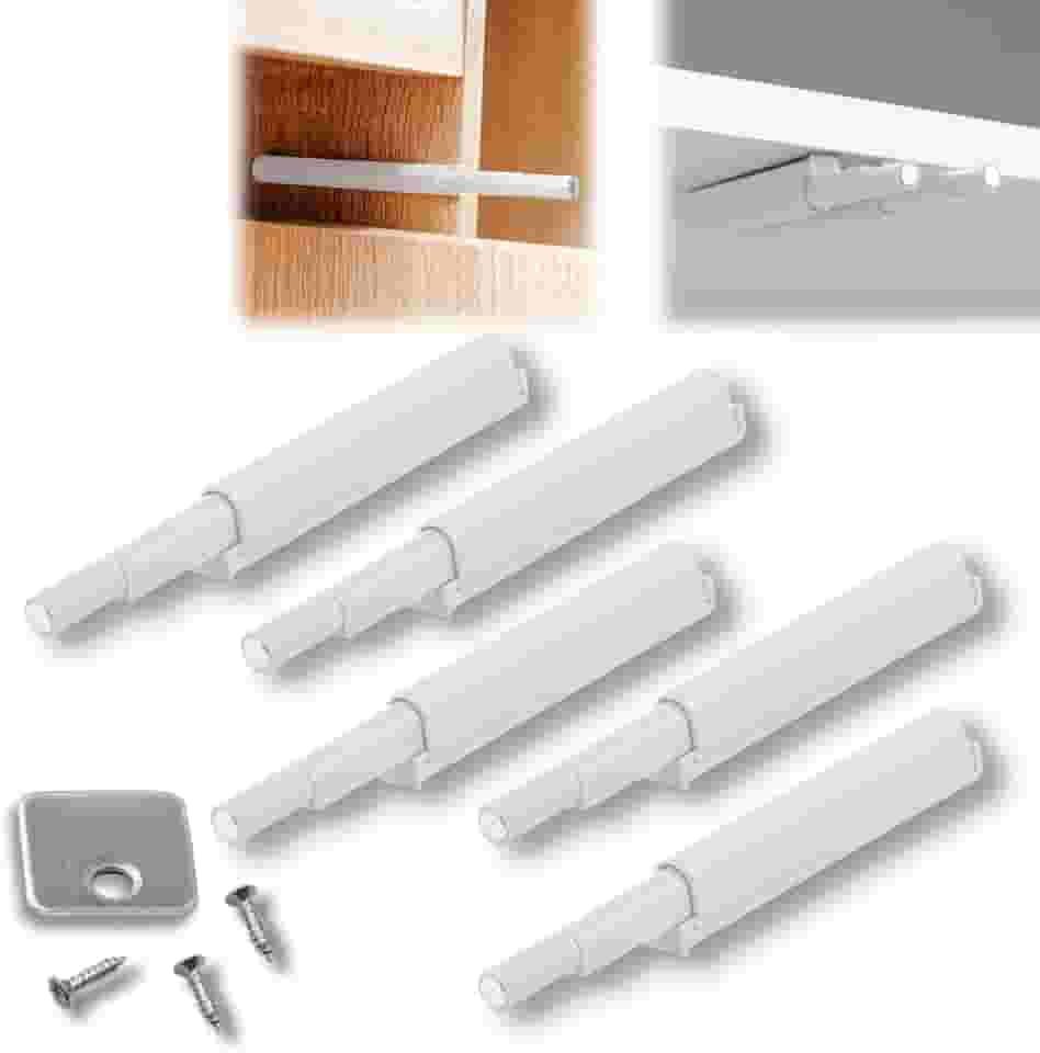Kit 6 Fecho Pulsador Magnético Branco Toque Sobrepor Tip-on Push Open Porta Armário Gaveta Feicho toc Sistema Click touch on