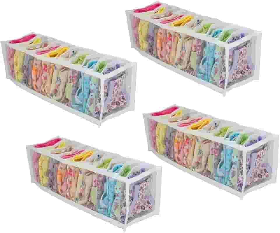 kit 4 Colmeia Organizadora de gavetas para calcinha, meias, cuecas 10x12x35cm Branco - Organizalux
