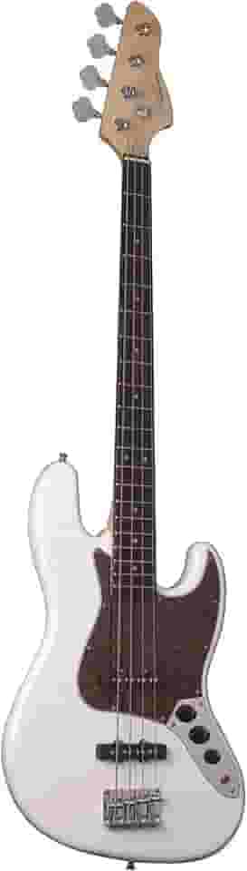 Contrabaixo Elétrico JAZZ BASS 4 Cordas GB 100 Branco/Turtl GIANNINI