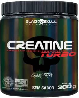 Creatine Turbo – sem sabor - Pote 300g - Black Skull - Suplementação para Treino, Performance, Ganho Muscular, Hipertrofia, Força e Resistência