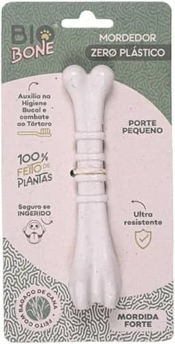 Mordedor Natural Biobone Ossinho Brinquedo Cães Roer Cães Pequeno Mordida Moderada Fibra de Cana de Açucar sem plático