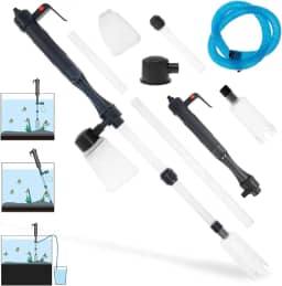LCZNXJJY Limpador de tanque de peixes, limpador de cascalho de aquário, aspirador elétrico de limpeza de cascalho para tanque de peixes, ferramentas de limpeza de aquário para troca automática de
