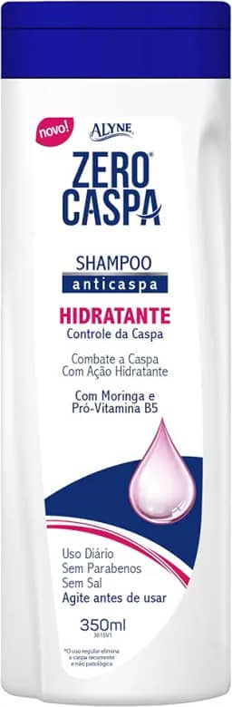 Alyne, Shampoo para cabelos, Zero Caspa Hidratante, 350 ml, Azul