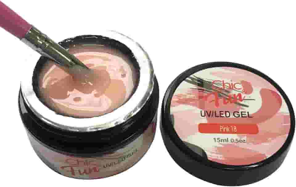 Acrigel Fibra de Gel LED UV para Alongamento de Unhas, 15g, Chic & Fun (Pink 18, x 3un)