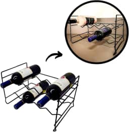 Adega Vinhos Mini Empilhável Porta Garrafas Rack 8 Unidades Aço Aramado