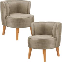 Kit 2 Poltronas Cadeira Elegante para Sala de Estar Tecido Veludo MOBLAN decor (Cappuccino)