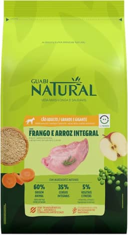 Ração Guabi Natural Cães Adultos Raças Grandes e Gigantes Frango e Arroz 12 Kg