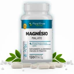 Magnésio Malato 600 mg – 120 Cápsulas | Floral Ervas do Brasil | Auxilia no Funcionamento Muscular, Neuromuscular e Metabolismo Energético