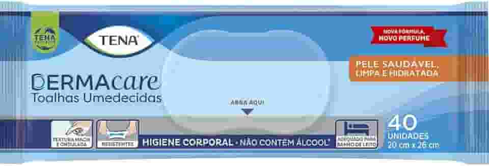 Tena Slip Dermacare, Toalha Umedecida para Banho de Leito, 40 unidades