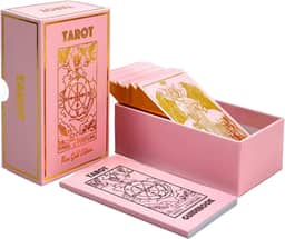 Tarô e guia de ouro rosa | Design clássico de tarô e folha dourada
