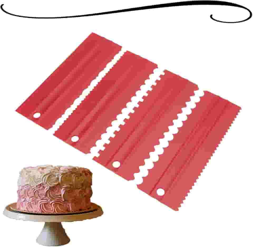 KIT 4 ESPÁTULAS DECORATIVAS PLÁSTICAS PARA CONFEITARIA