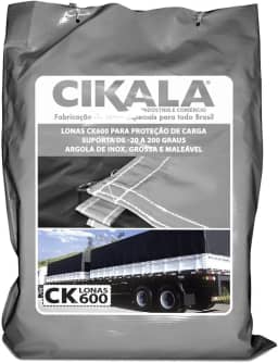 Lona para Caminhão 2x2 M Cinza CK600 Micras em PVC Emborrachado – Impermeável, Meia Argola Resistência e Segurança para Grandes Cargas