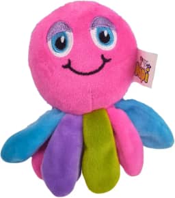 Brinquedo de Pelúcia Pet, Cachorro Pequeno, Mordedor de Pelúcia para Cães, Formato Polvo, Tamanho 15 x 12 cm, Reduz Estresse e Ansiedade, com Apito Sonoro.