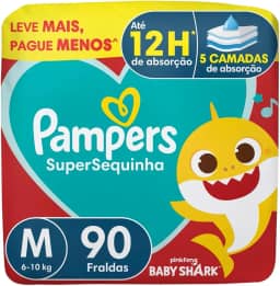 Fralda Pampers Supersec M - 90 fraldas