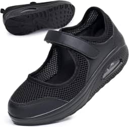 Sapatos femininos confortáveis de trabalho para enfermeira, antiderrapante, ajustável, respirável, buffer de caminhada, fitness, casual, ortopédico, leve, artrite, diabetes, dor no calcanhar