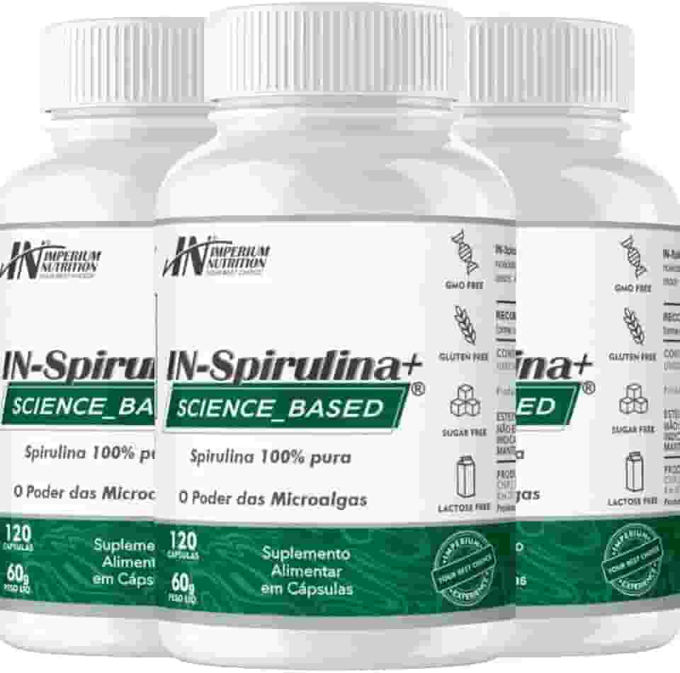 3x IN-Spirulina+ 500mg (Spirulina 360 Cápsulas) Imperium Nutrition